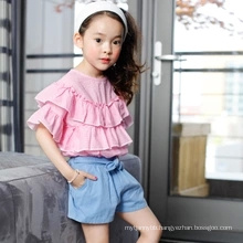 Wholesale Children′s Garments Cute Pink T-Shirt for Girls